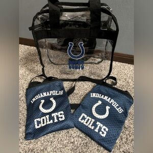 Indianapolis COLTS clear stadium bag & 2 mini-crossbody bags